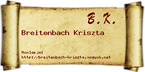 Breitenbach Kriszta névjegykártya